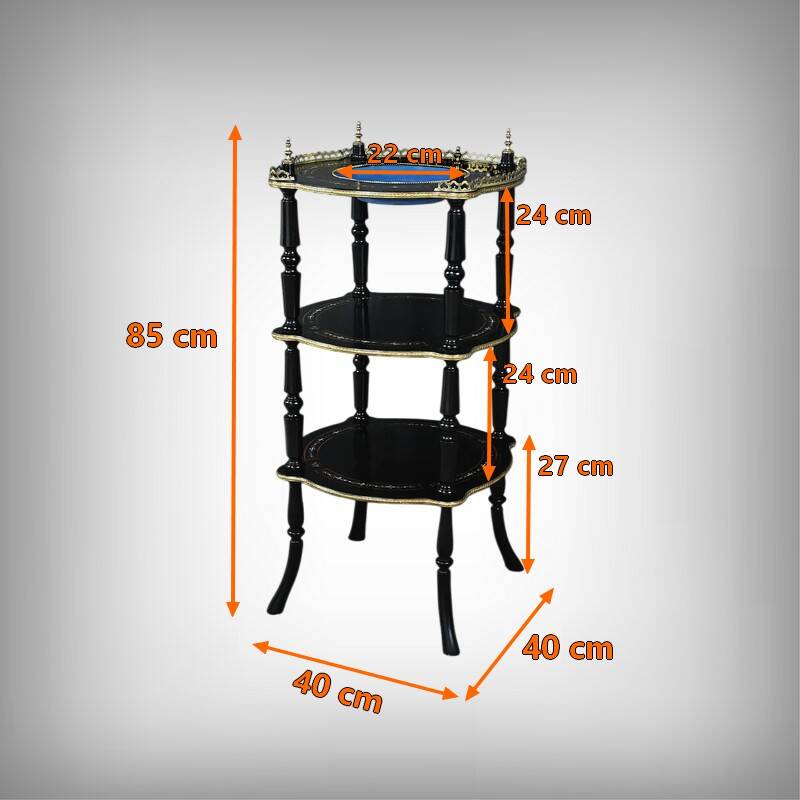 Blackened wooden stool, "Portrait of Louis XVI", Napoleon III - 19th century