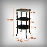 Blackened wooden stool, "Portrait of Louis XVI", Napoleon III - 19th century