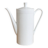 Vintage ribbed white porcelain coffee pot Berry P.L. – Made in France