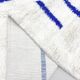 Ecru Beni Ouarain Berber rug with Majorelle blue patterns, 2.60x1.47m