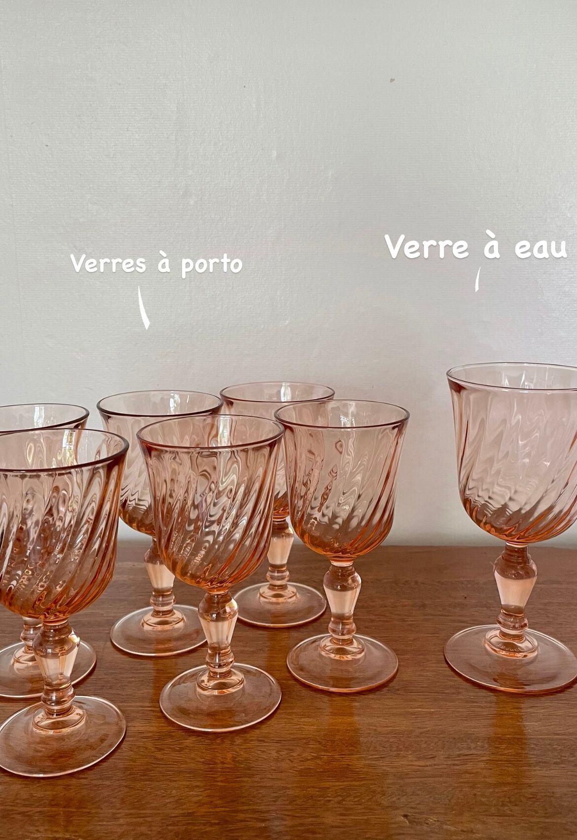 Rose liqueur or port glasses Rosaline d'Arcoroc