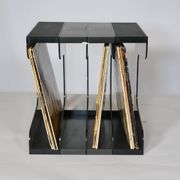 Rack à disques en vinyle de l'ère spatiale en acrylique fumé, années 1970