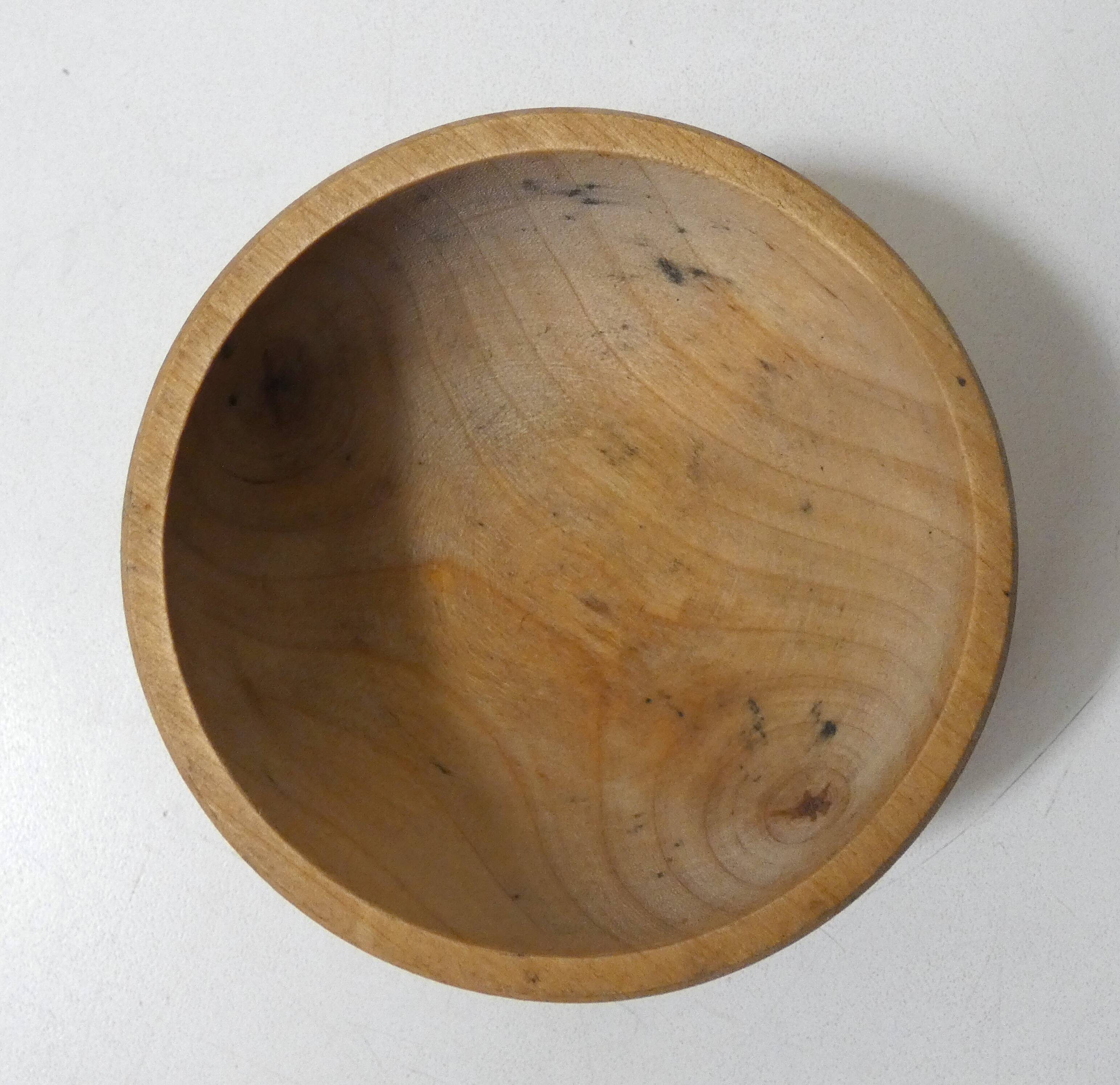 small turned wooden bowl
