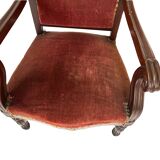 Pair of Louis Philippe armchairs in solid mahogany