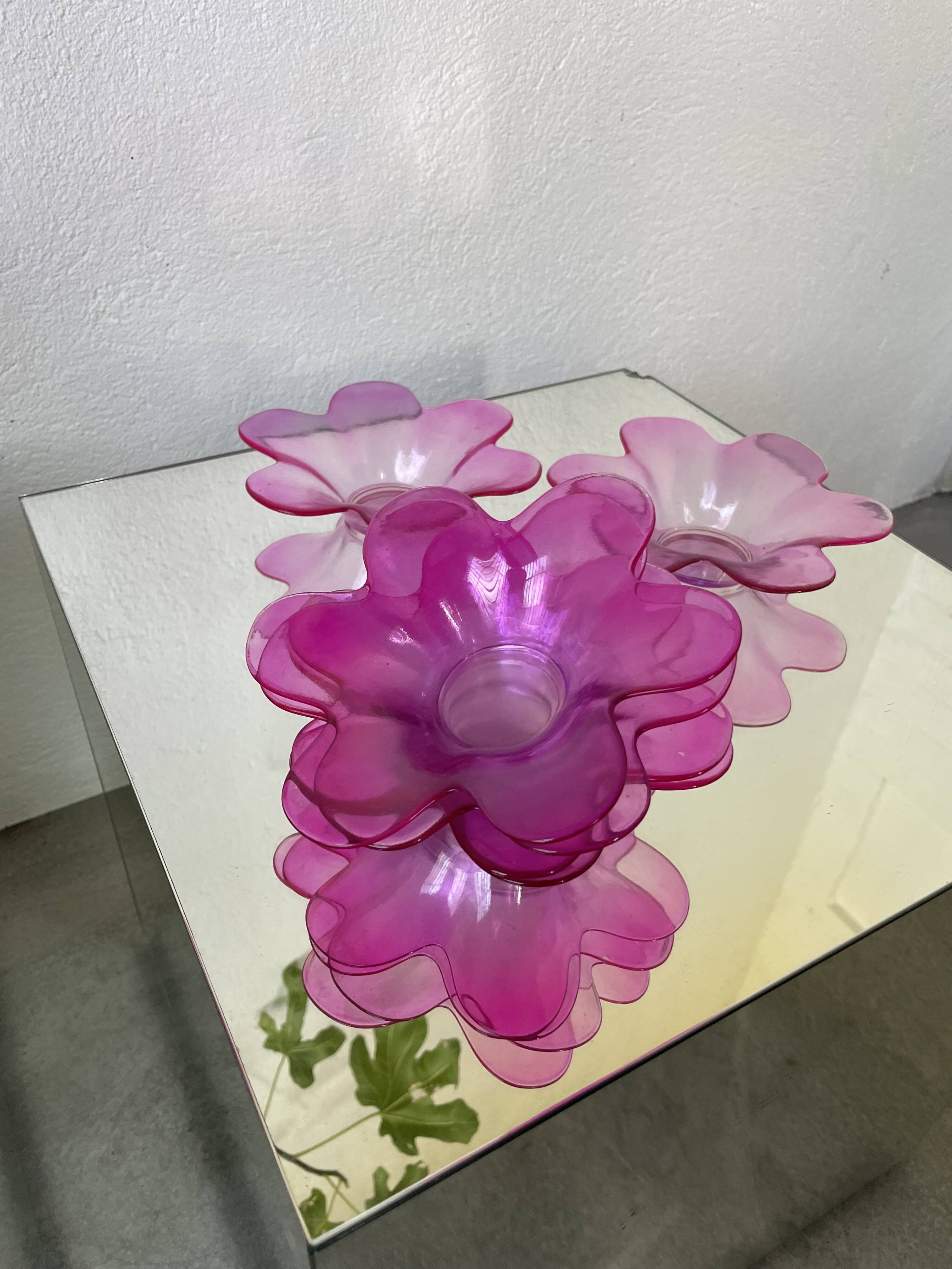 6 pop pink glass cups