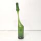 Green Negrita rum bottle atypical distorted decanter vase
