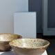 Duo of ceramic bowls interior glazed exterior matt raw earth