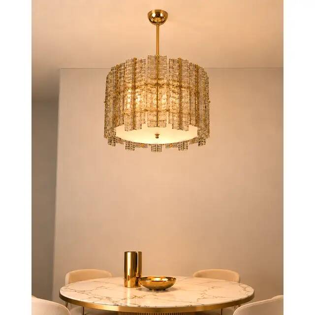Contemporary Modern Italian Fumè “Tropical” Murano Glass Gold Chandelier