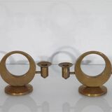 Pair of brass candlesticks by Arthur Pe for Kolback