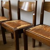 4 Regain elm straw chairs