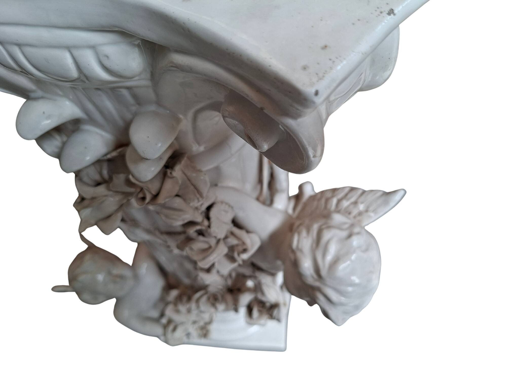 Elegante Colonna con Angeli in Ceramica – Stile Neo-Barocco (Anni '80)