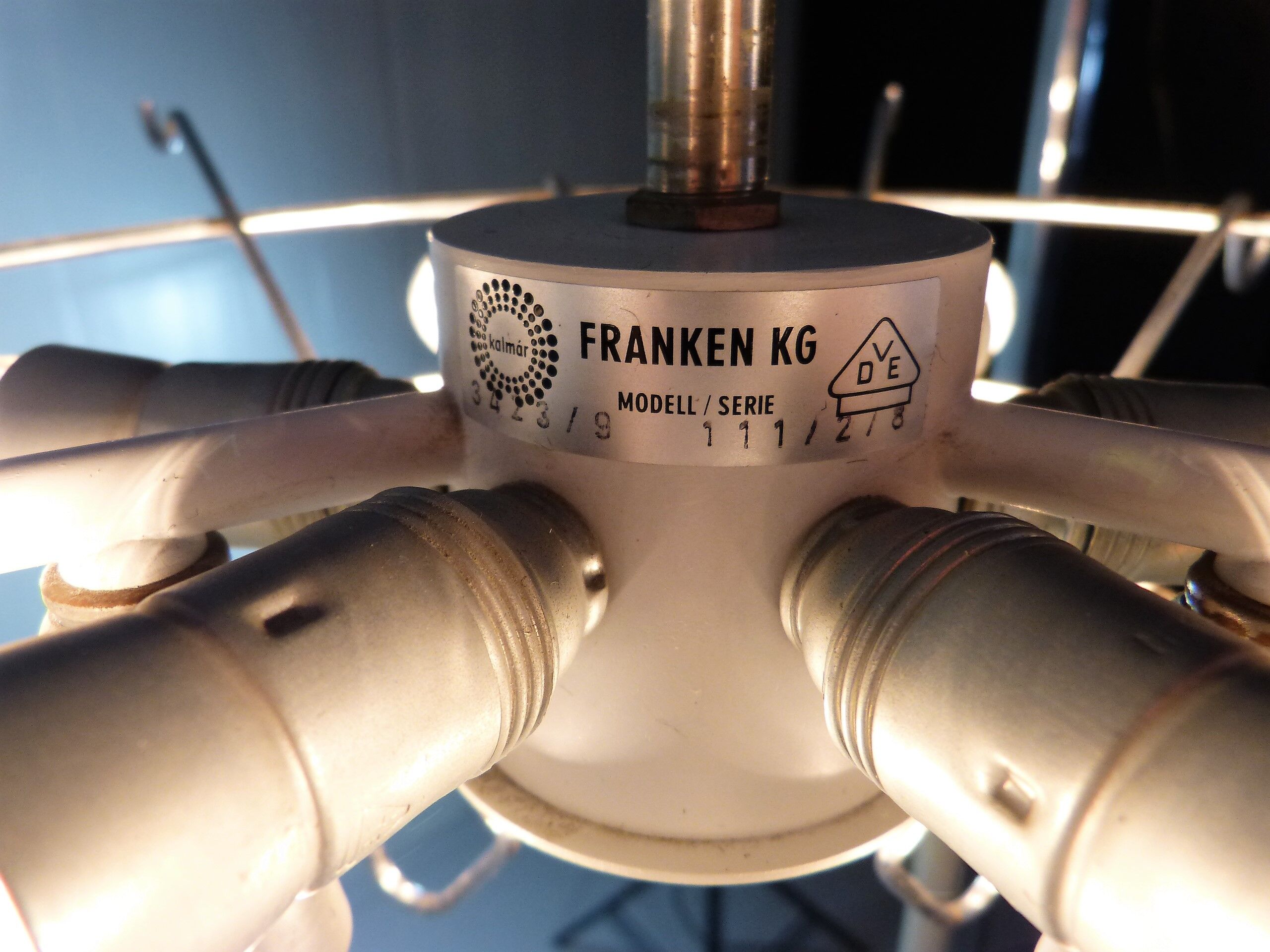 Kalmar candlestick with ice glass discs 1960's