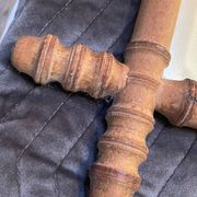 Miroir en bois sculpté façon bambou