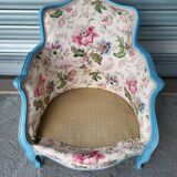 Louis XV style armchair and footstool