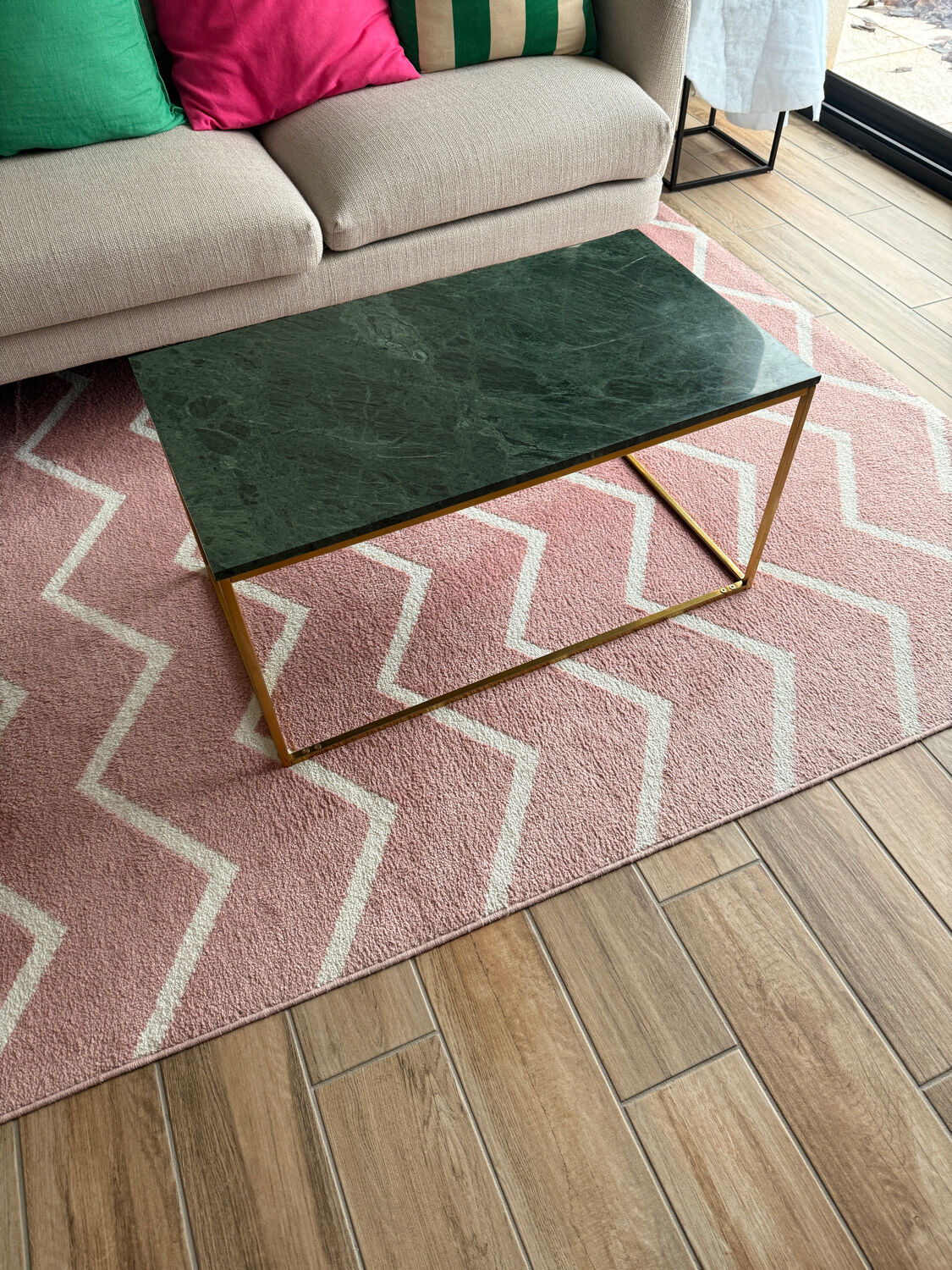 Green marble coffee table