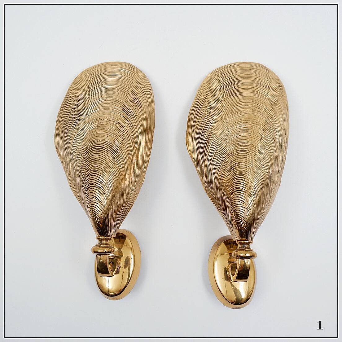 Pair of Bronze Mussel Shell Maison Jansen style Sconces -(2 pairs avail