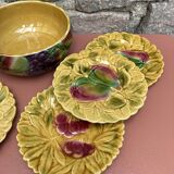 Sarreguemines barbotine service 6 plates and salad bowl