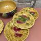 Service barbotine Sarreguemines 6 assiettes et saladier