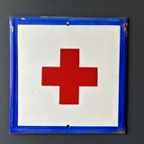 Red cross hospital vintage europe industrial enamel sign decoration architecture
