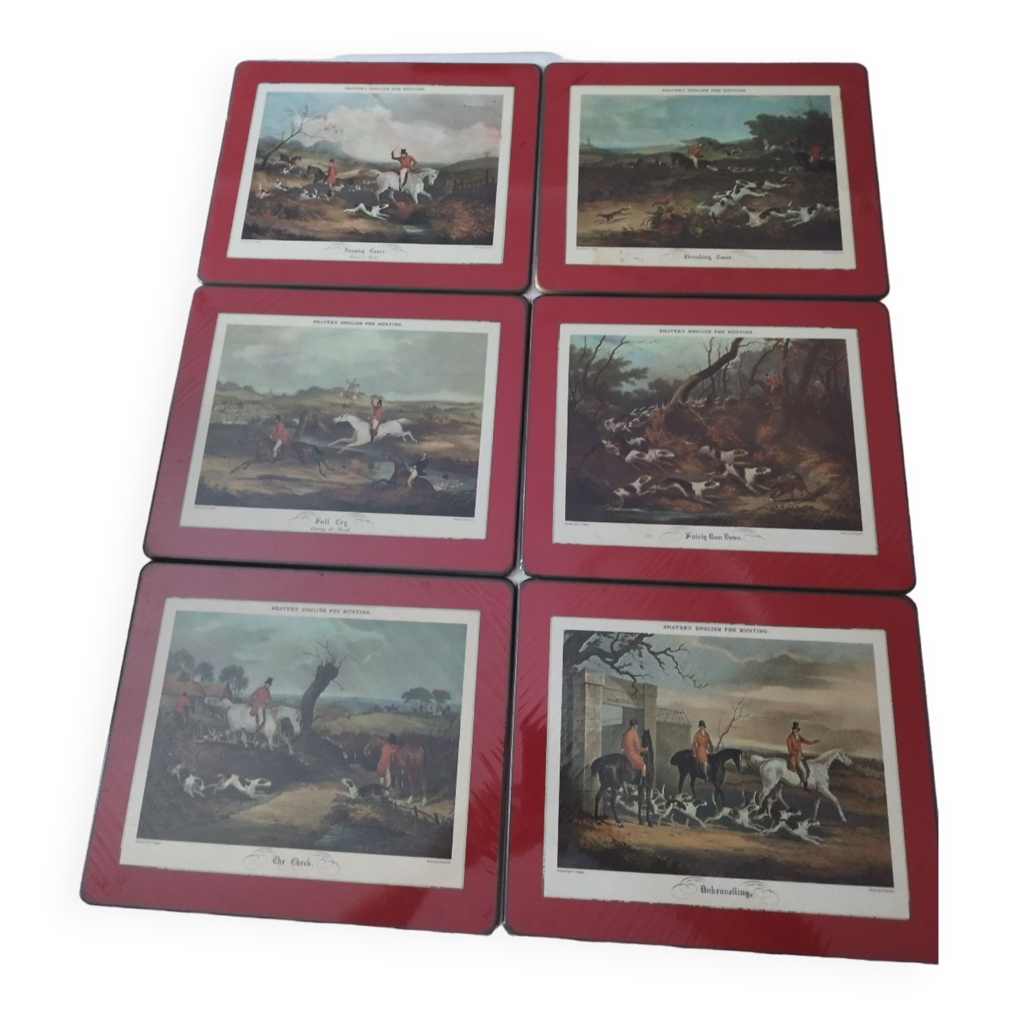 Set de 6 sets de table anglais en liège