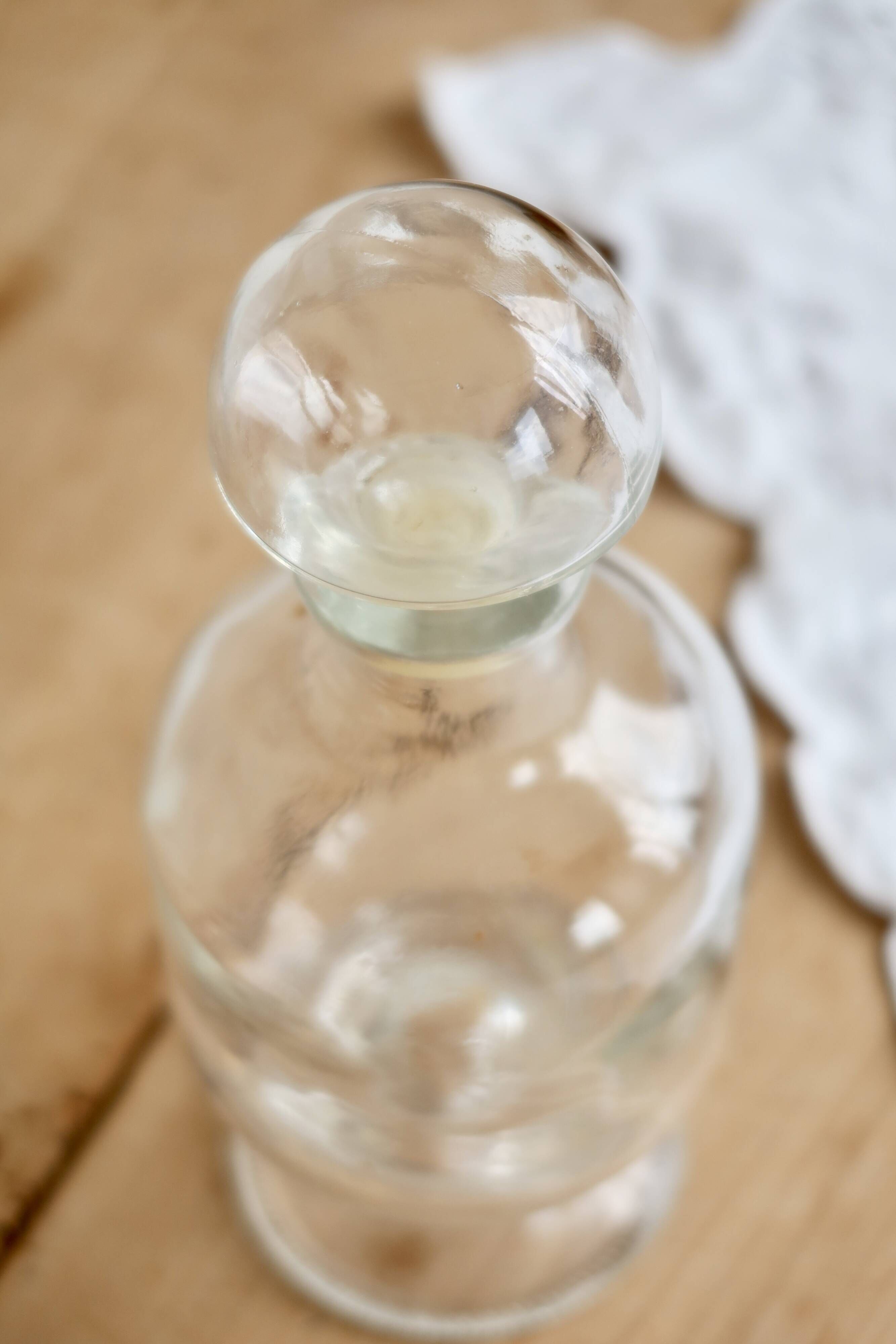 Vintage glass carafe with stopper