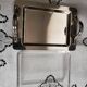 Art deco glass and silver metal butter dish