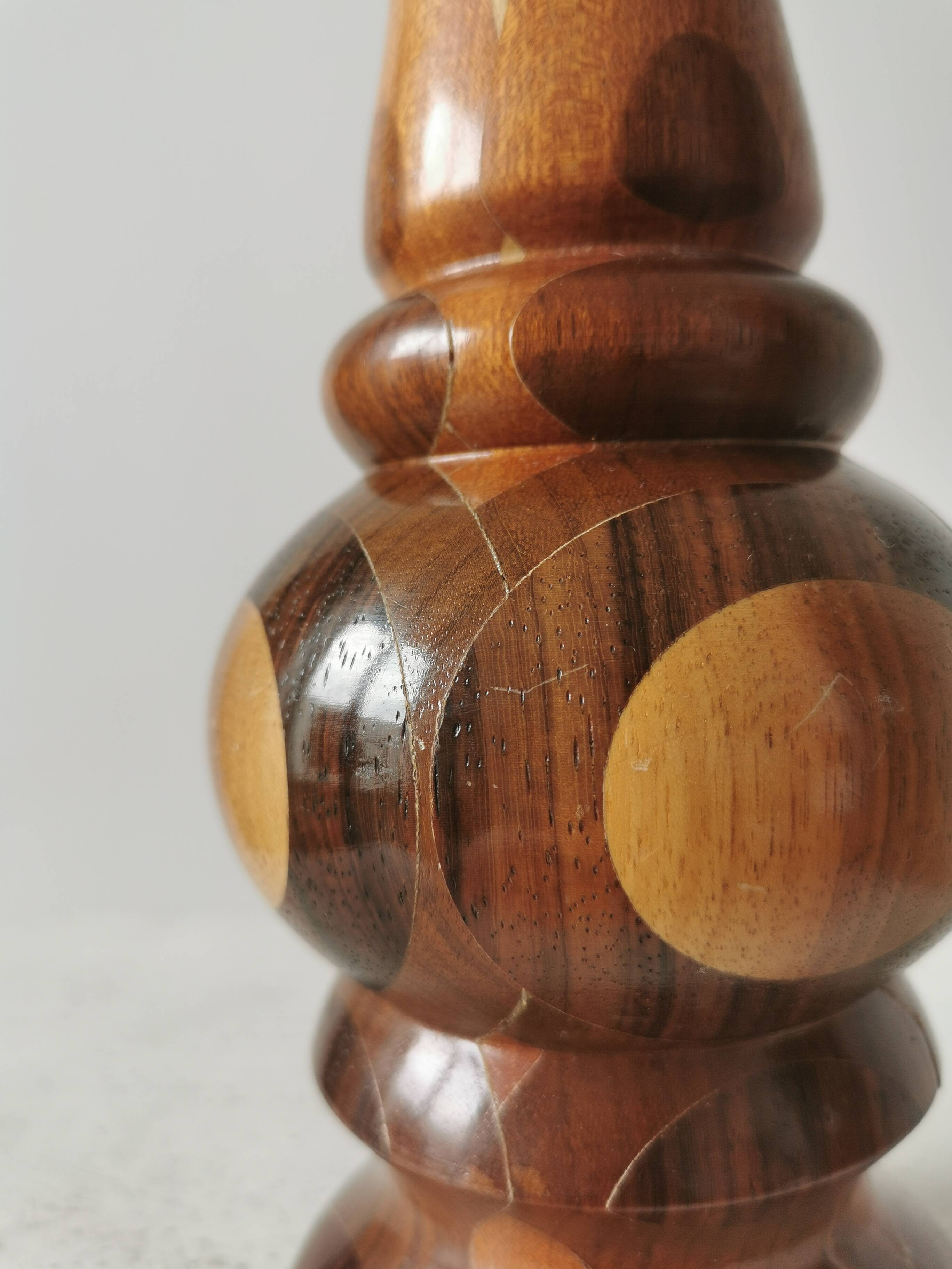 Vintage Wooden Vase: Handcrafted Wood Sculpture, Home Decor