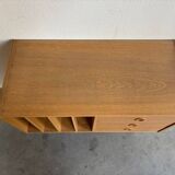 Vintage sideboard vinyl compartment in oak