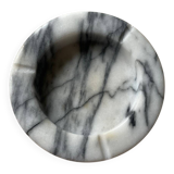 Large round ashtray in white and grey marble