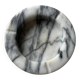 Large round ashtray in white and grey marble