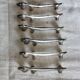 6 vintage dachshund knife rests – Patinated silver metal