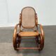 Curved wooden rocking chair Art Nouveau Jugendstil by Fischel, Austria, 1910s