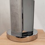 Hexagonal chrome column lamp from the 80s