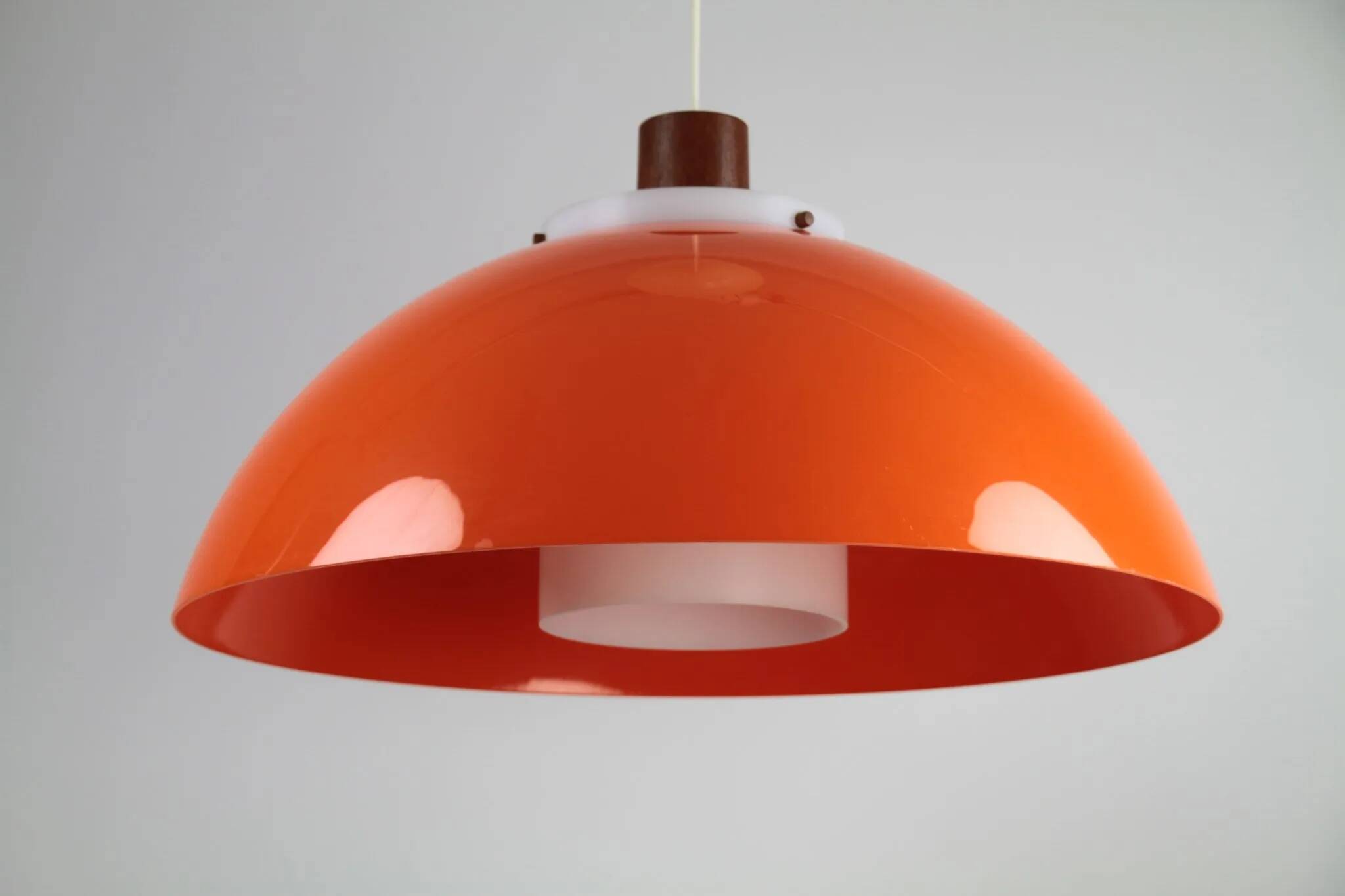 Pendant Lamp – Plastic and Teak, Model 549 – Uno & Östen Kristiansson for Luxus Vittsjö, Sweden, 1960s