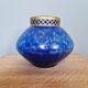 Vase Pique-fleurs Art Déco en verre moucheté bleu