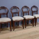 Set of 4 mahogany chairs, Napoléon III period - second half of the 19th century.