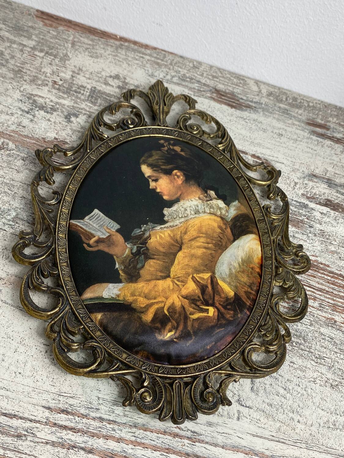 Brass frame and silk upholstery