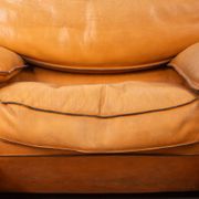 Pair of vintage 70's armchairs in beige leather design ferruccio brunati