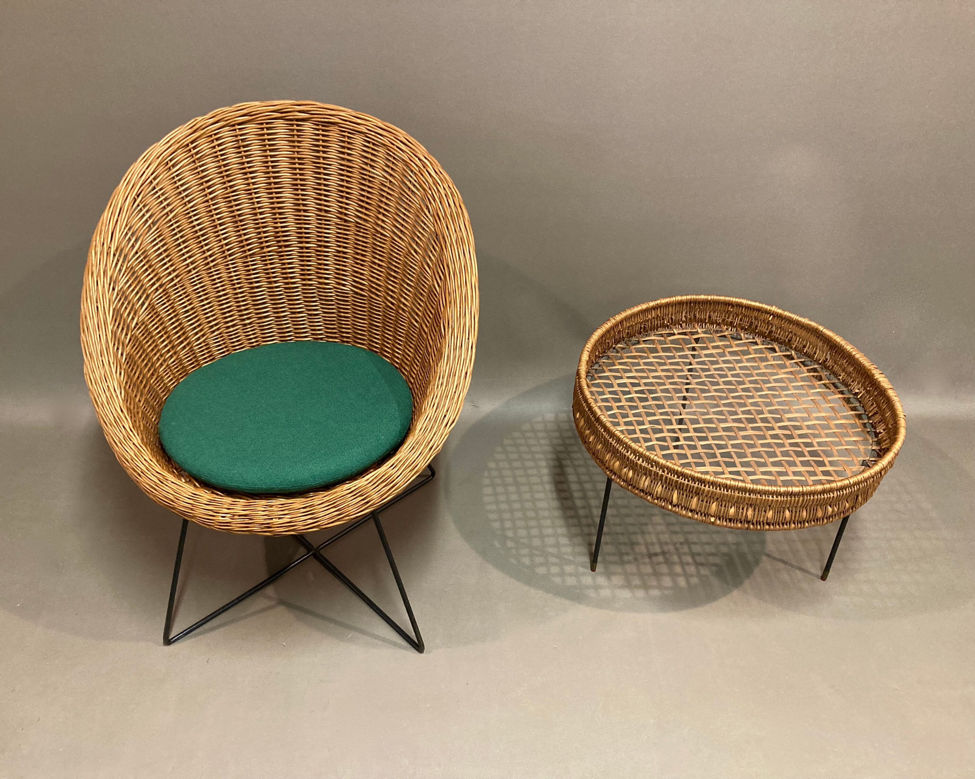 Armchair and matching table design 1950