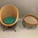 Fauteuil et sa table assortie design 1950