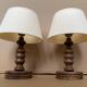 Lot de 2 lampes en bois anciennes