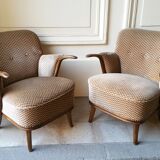 Lot of 2 armchairs sculptural 50 60 years