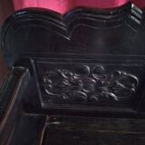 Old Breton enclosed bed chest bench