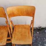 5 vintage wooden folding chairs