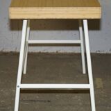 Small bamboo desk with three drawers.