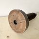 Rustic wooden turned lamp base from the 1950s, vintage rustic lighting.