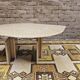 Eye-shaped marble coffee table