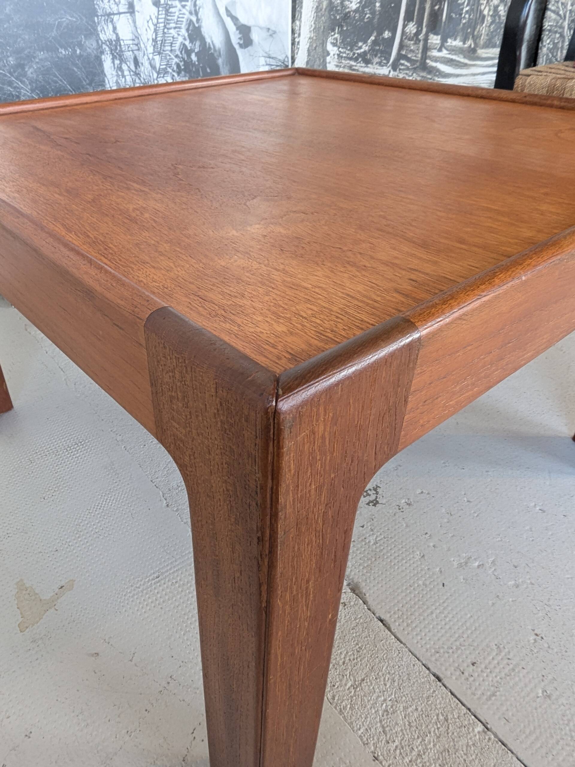 Square teak coffee table by Illum Wikkelso for N.Eilersen