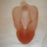 Pink polished glass swan cup