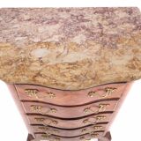 Stylish walnut chiffonier with marble top.